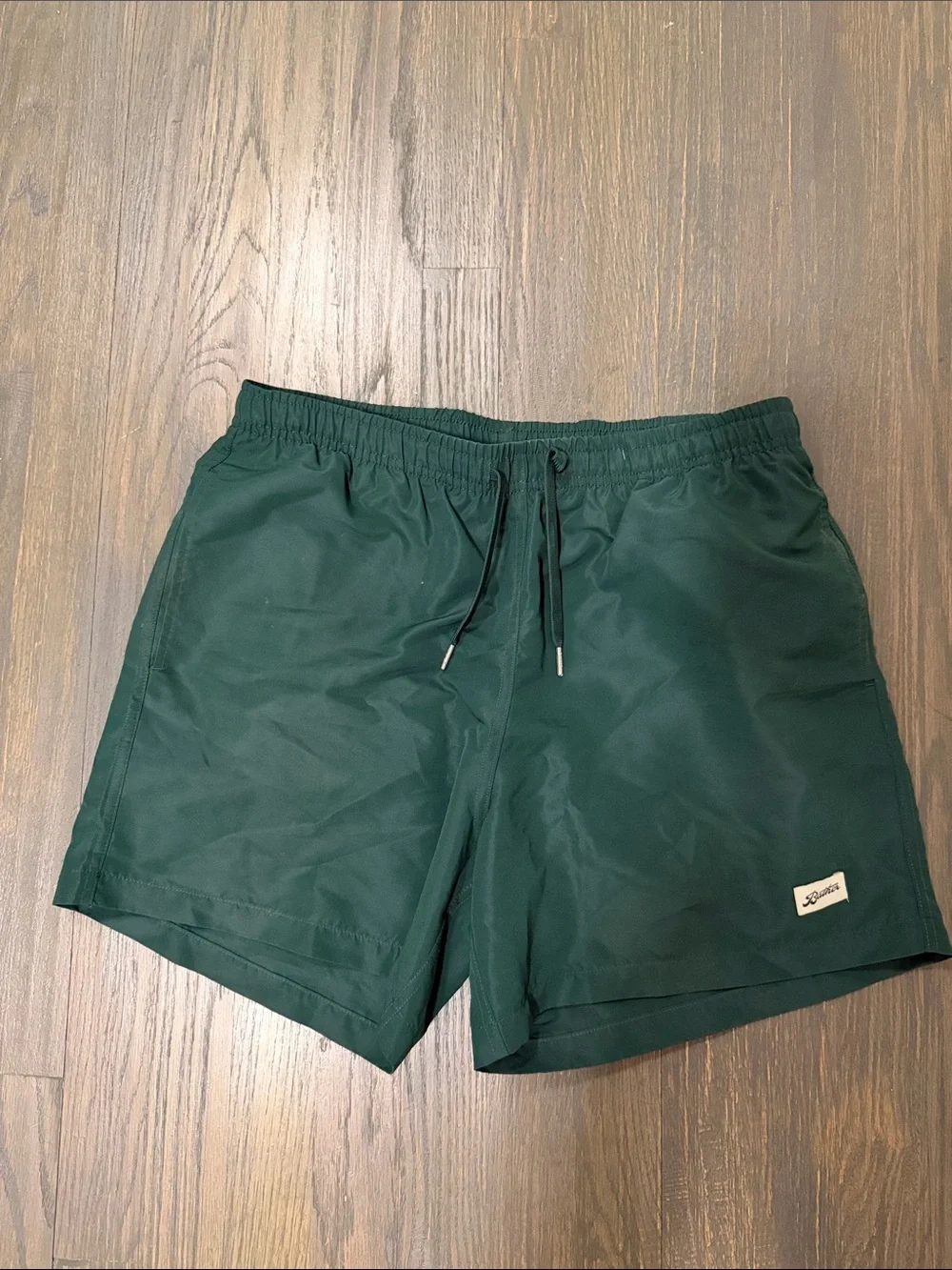 Men's Forest Green Swim Trunks with Drawstring
